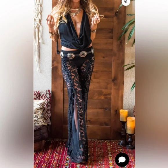 TEMPLE RO   HENDRIX PANT - BLACK - Picture 2 of 5